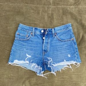 Levi’s 501 distressed denim shorts